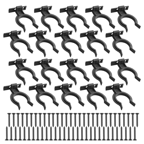 20 Stück Sockelleisten Clips, Küchensockel Befestigung Clips für Sockelleiste Küchenclips Klammern, Kunststoff Halterungen Sockelblendenhalter für Küchenfüße Kickboard 32-36mm, mit 60 Schrauben