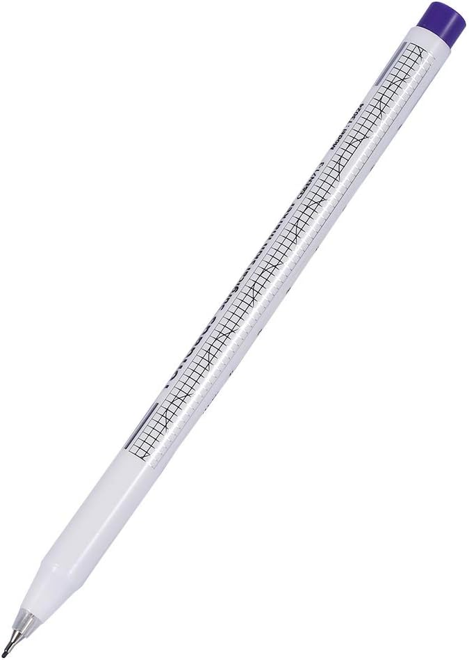Skin Markers - Surgical Pen Surgical Tattoo Piercing Skin Marker Scribe Positioning Permanent Makeup Pen With Ruler 10PCS (Edition : #2 White Handle 0.5mm)