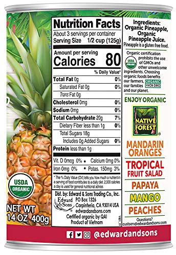 Native Forest Organic Pineapple Chunks, 14 Ounce Cans (Pack Of 6) #TOP3