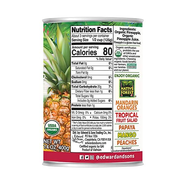 Native-Forest-Organic-Pineapple-Chunks-14-Ounce-Cans-Pack-of-6 Native Forest Organic Pineapple Chunks, 14 Ounce Cans (Pack of 6)
