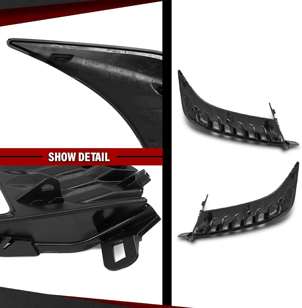 Front Bumper Trim Molding Compatible with Toyota Camry SE 2025 TO1039285, 52712AQ020, 52712-AQ020, 52712 AQ020, TO1038285, 52713AQ020, 52713 AQ020, 52713-AQ020 Gloss Black