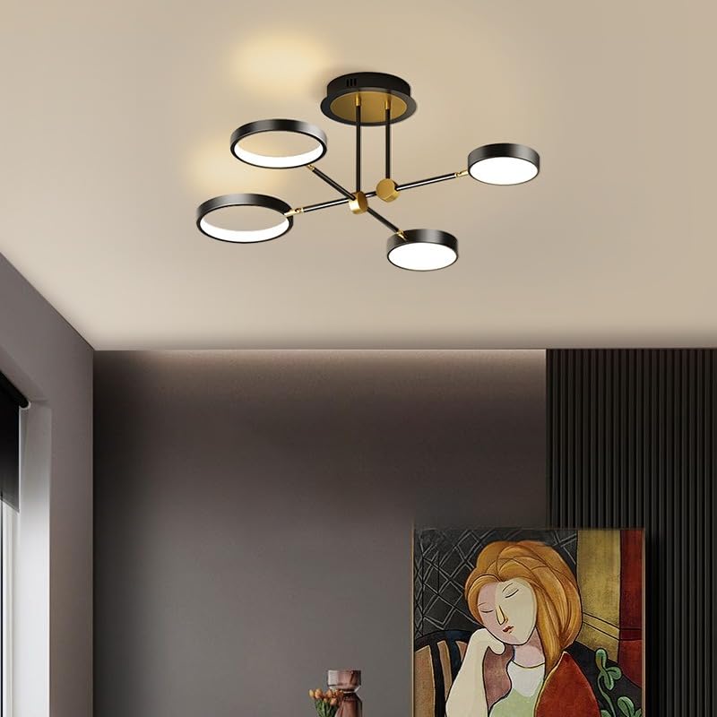 Lustre LED moderne Sputnik noir pour illuminer votre salon ou votre bureau