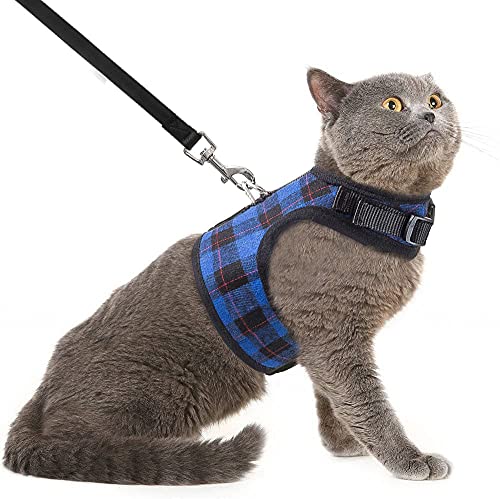 PUPTECK Soft Mesh Cat Harness and Leash Set with Comfortable Vest Design