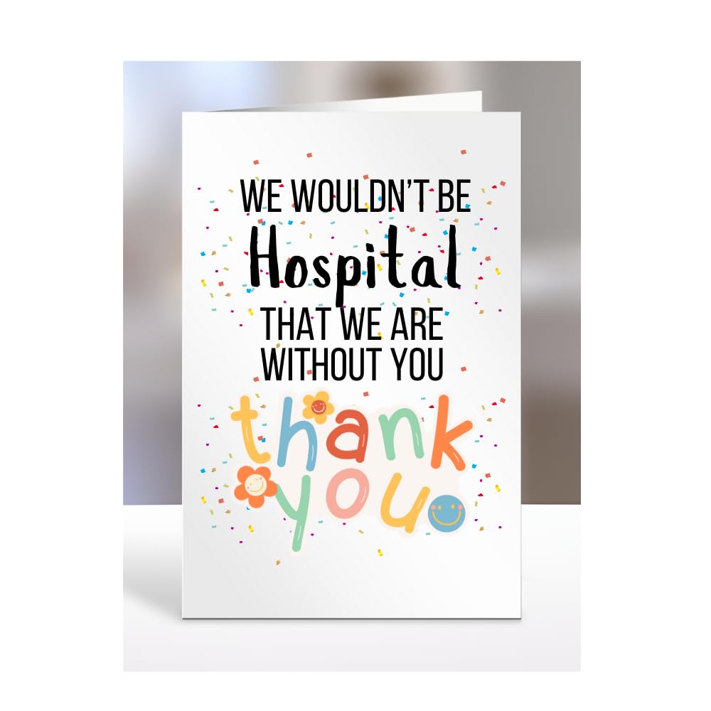 Hospital Card for member, colleague, boss, manager, supervisor, staff, employee, Thank You Gift for Men, Women, Leaving, Retirement, Presents for Christmas, A5-157_159 — image 1