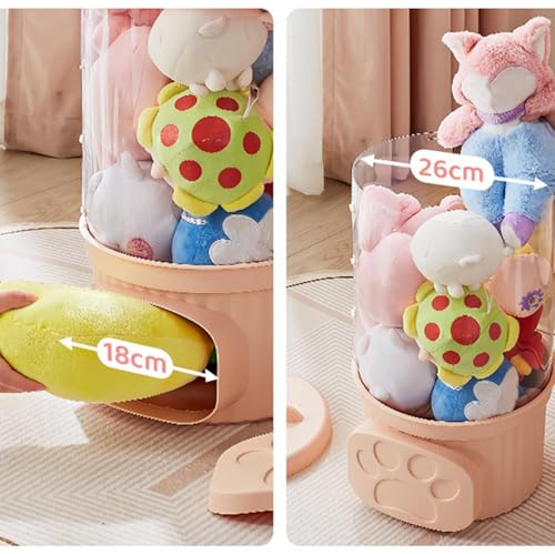 Grand cylindre de rangement transparent pour collection de peluches - 8