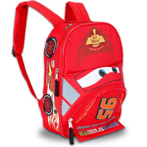 Disney Cars Mini Backpack for Kids Boys ~ Premium 12" Lightning McQueen School Bag with Stickers (Disney Pixar Cars School Supplies Bundle)4