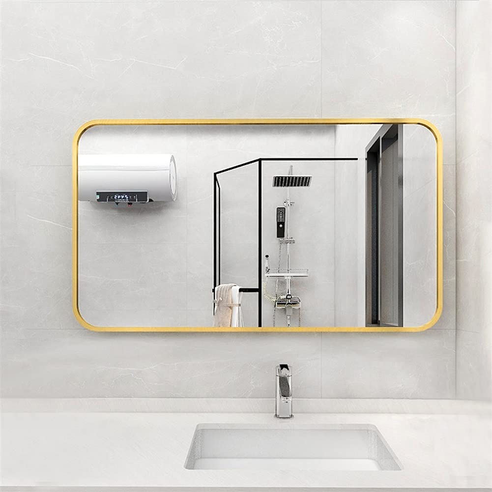 LIGUOYI Spiegel Rechteckig, Aluminiumlegierungs Rahmen Wand-Spiegel, 50×7 cm Moderner Badezimmerspiegel, Vertikale Und Horizontale Aufhängung, Für Wohnzimmer Badezimmer Flur Und Ankleideraum