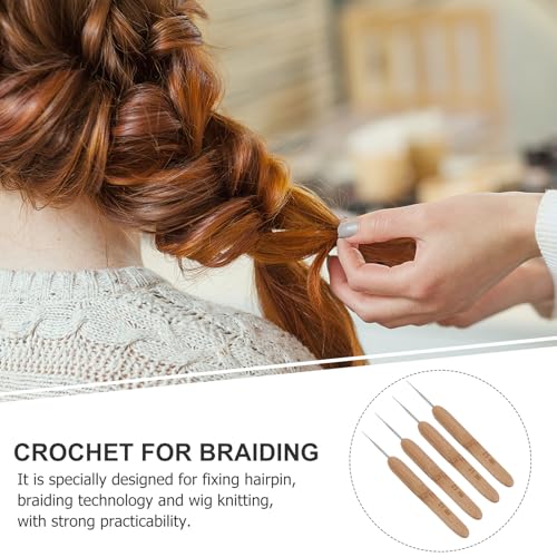 Gancho de crochet de 0.5 mm con mango de bambú para tejer rastas 4