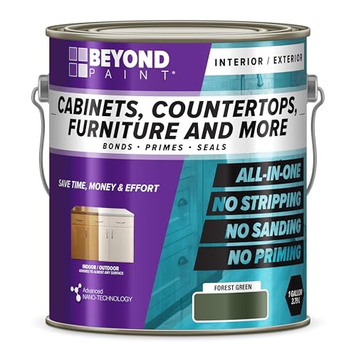 Beyond Paint All-in-One Refinishing Paint, No Sanding, Matte Finish for Cabinets, Countertops, Furniture and Doors, 1 Gallon, Forest Green