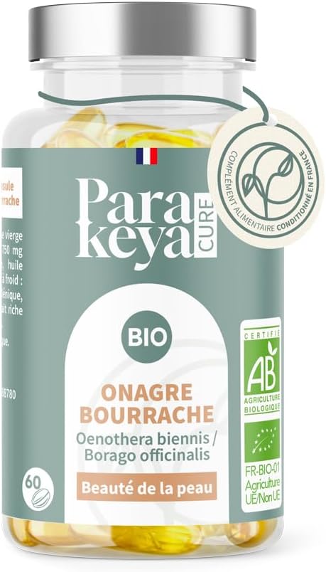 Organic Borage Oil 507.5mg |Skin Beauty |Dietary Supplement| 60 Capsules