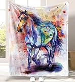 Carwayii Horse Blanket Horse Gifts for Girls Boys Soft Throw Blanket Outdoor Couch Sofa Birthday Gifts for Women Men Kids