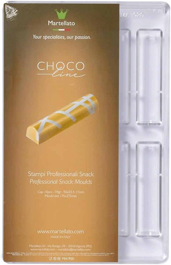 Martellato Polycarbonate Chocolate Mold, Half-Round Bar (Log) 96mm