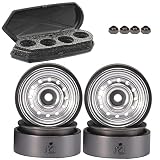 DJCRAWLER 1 Inch Classic Vintage Beadlock Counterweight CNC Wheels Rim with Hex Adapter for SCX24 90