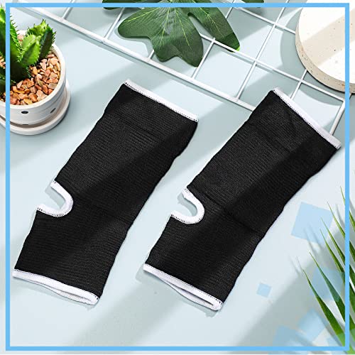 Image of Haysandy 4 Pieces / 2 Pair Kids Ankle Support Brace Elastic Kids Compression Socks Knitted Ankle Sleeve for Jogging Running Fitness(Black,10-15 Years)