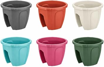 SY-5712 Opal Yuvarlak Balkon Küpeşte Saksı 7.5 Litre 6 Renk