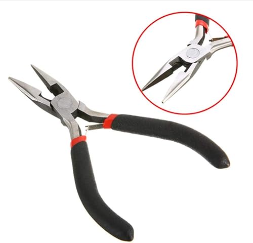 Miniatura 2 de FLZOSPER Mini alicates de corte de nariz larga, 4.5 pulgadas, alicates de precisión multifunción CR-V, herramienta para hacer joyas a mano,