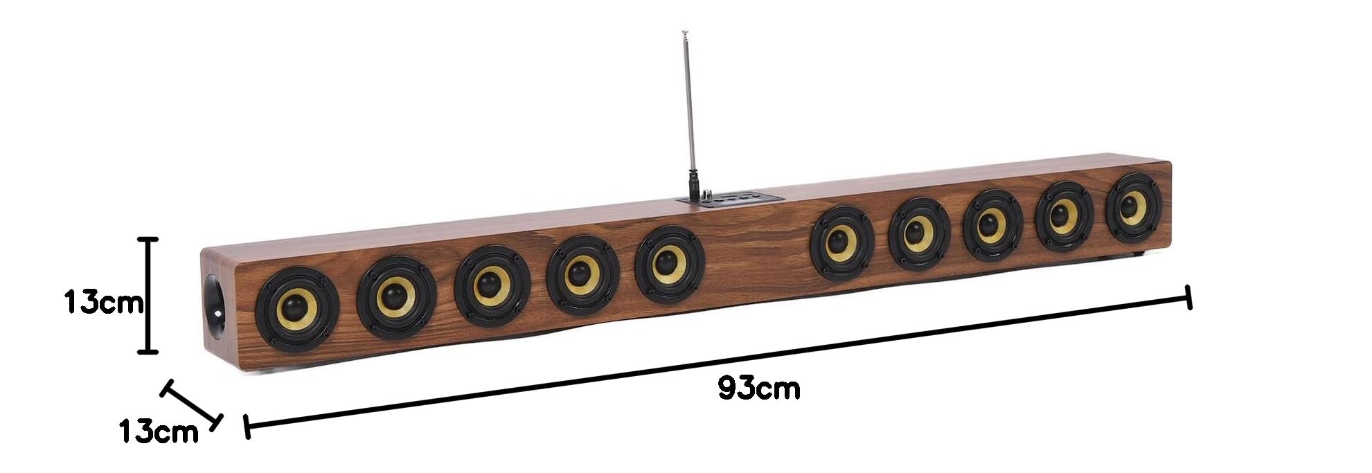 Barre de Son sans Fil, Son Surround HiFi 360°, Haut-parleurs D'ordinateur en Bois avec Bluetooth 5.3, Connexion USB AUX, 50 W, 88 Cm, Barre de Son Home Cinéma pour Téléviseur, PC