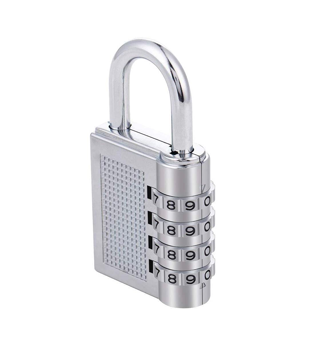 4-Digit Combination Lock for Luggage, Door, Gate, Tool Box - Number Padlock With Safe Pin Password, Zinc Alloy Hand Bag Shape (Silver, 1-Piece)