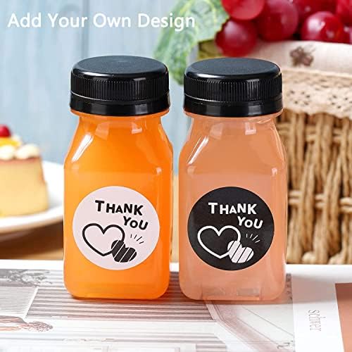 YBCPACK 16 Pack 4oz/125ml Plastic Juice Bottles with Tamper Seal Lids,Empty Reusable Bottles for Smoothie,Juice,and Other Beverages