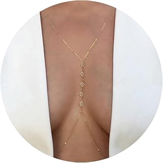 14K Gold Plated Sexy Body Chains for Women, Layered Rhinestone Crossover Bikini Bra Body Jewelry, Summer Beach Crystal Belly Waist Chain