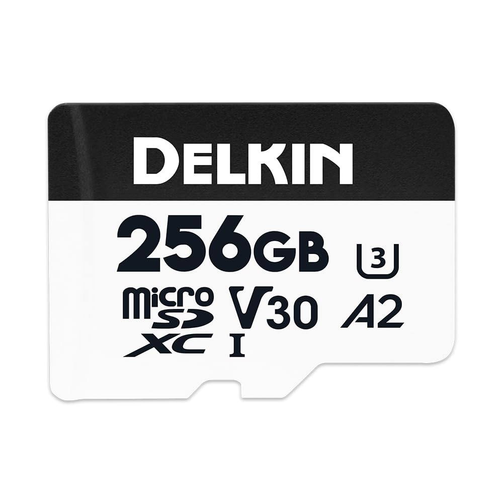 Delkin Devices Scheda di memoria Hyperspeed microSDXC da 256 GB, UHS-I V30 A2