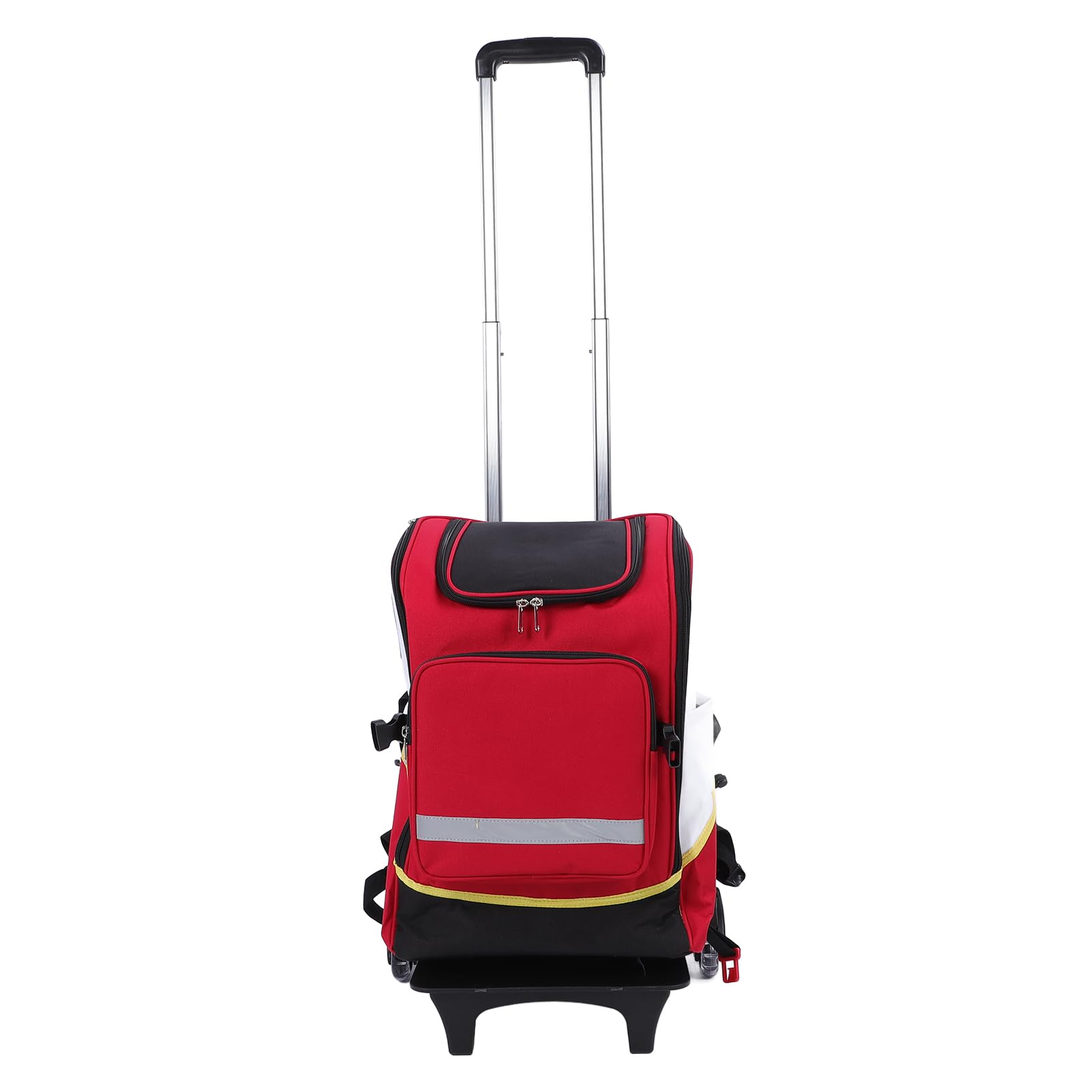 Mochila para Herramientas de Limpieza, Organizador de Gran Capacidad de Tela Oxford Impermeable con Barra de Tracción para Subir Escaleras para Limpiadores Profesionales (rojo)