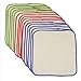 OsoCozy Unbleached Flannel Cloth Baby Wipes - Reusable & Washable Saves Money - 100% Cotton - Soft and Durable - Colorful Stitching - 8 x 8 inches - Three 15 Packs