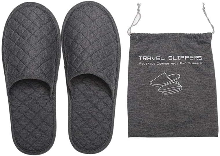Portable Travel Slipper Spa Hotel Open Toe Sandals Non Disposable Foldable Shoes Guest Indoor House Room Business Trip Party Washable Footwear with Bags