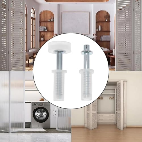 Kit de Herrajes para Clósets Lovelysp con Ruedas Guía Superior y Resorte Pivote para Puertas Bifold, 4 piezas miniatura 5