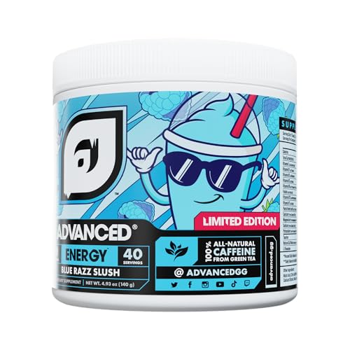 Image of Advanced Energy - Energy Boosting Formula with Electrolytes for Hydration - L-Theanine to Combat Jitters - Sugar Free & Keto Friendly - No Maltodextrin (40 Servings) (Blue Razz Slush)