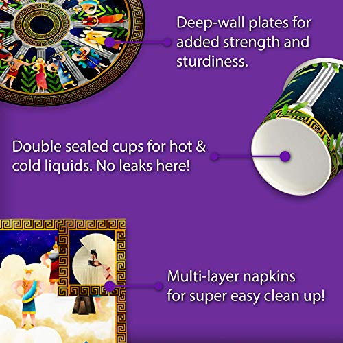 Greek Mythology Birthday Party Supplies Set Plates Napkins Cups Tableware Kit for 16 by Birthday Galore - Used condition - Image 5