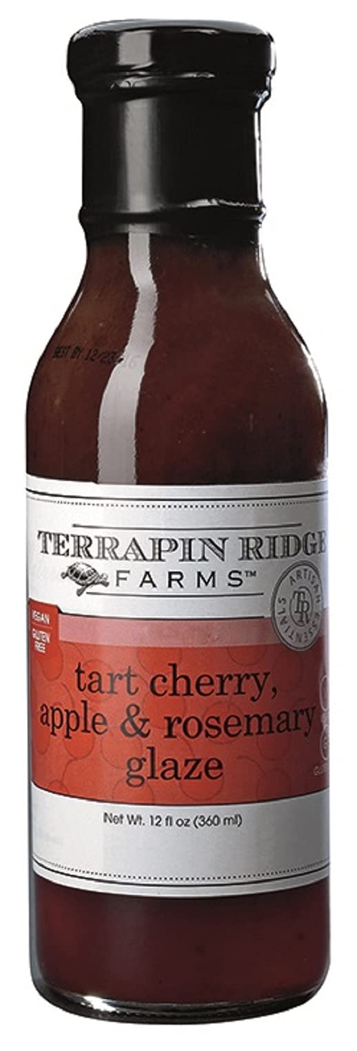 Tart Cherry, Apple & Rosemary Glaze – Sweet & Savory Sauce for Meat, Veggies & Holiday Dishes, Gluten & Dairy Free by Terrapin Ridge Farms – 12 oz bottle