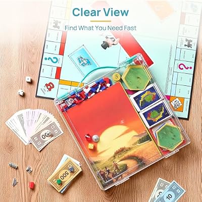 Vtopmart 3 Pack Board Game Storage with Handle and Snap-Tight Latch Lid, Craft Organizer Box Fit 12 x 12 Papers, Stackable Clear Storage Box for Art Supply Storage, Paper Storage, Puzzle Storage