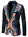 WXDSNH Męski wąski mały garnitur etniczny styl z nadrukiem jesienno-zimowym codzienna kurtka do łączenia blezery młodzieżowe, ZIELONY, XXL