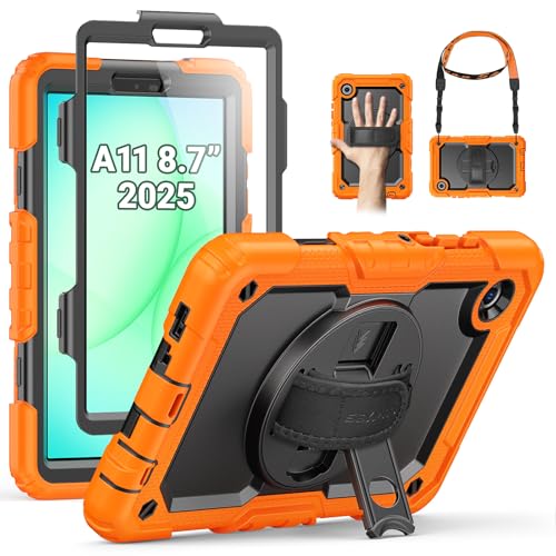 Coque Galaxy A11 Antichoc SEYMAC avec Support Rotatif 360 Degrés et Dragonne Pratique