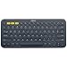 Logitech K380 79-Key Compact Multi-Device Wireless Bluetooth v3 Keyboard - Gray (Certified Refurbished)