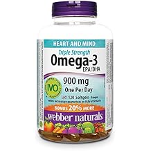 Webber Naturals Triple Strength Omega-3, Value Size, 900 Mg Bonus 120-Count