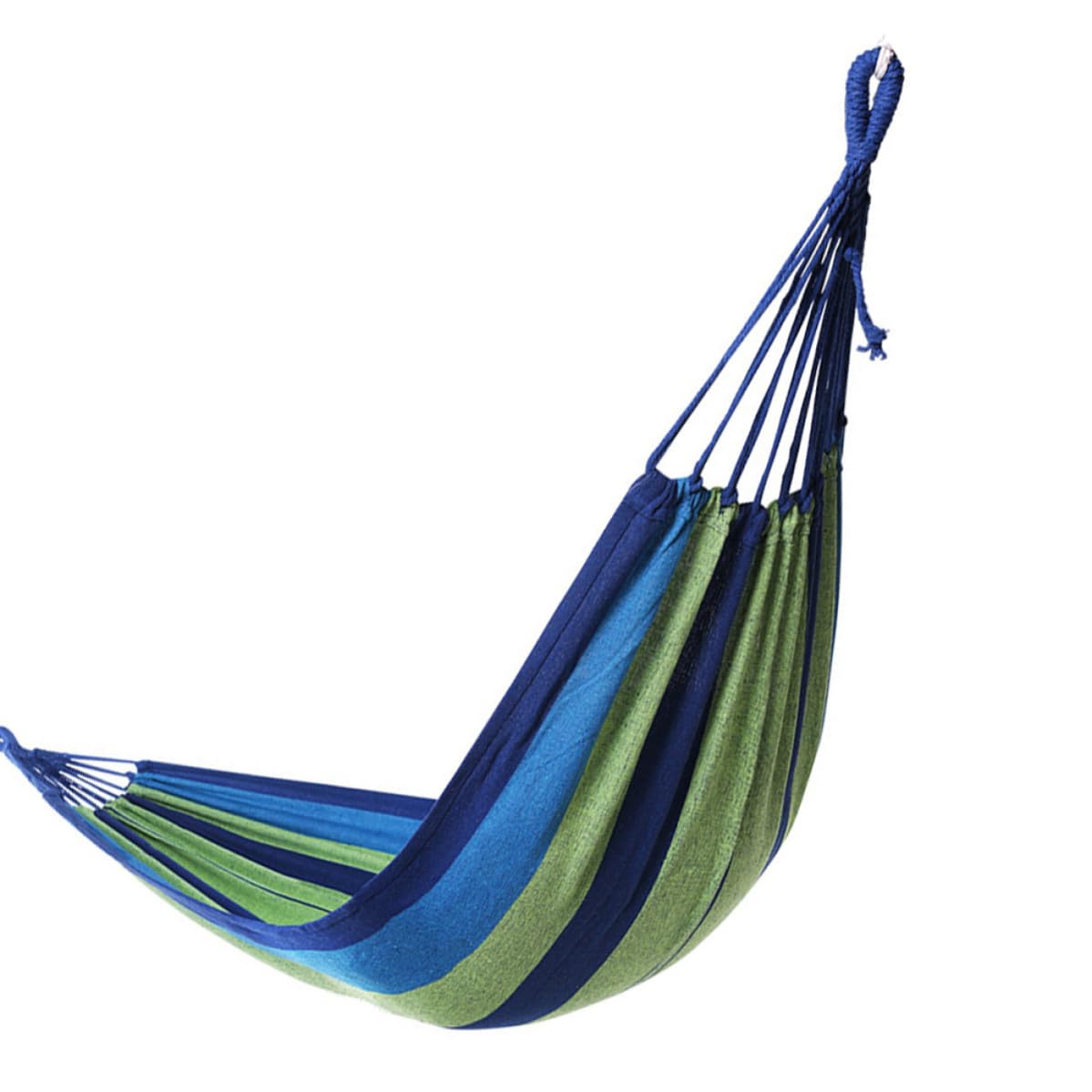 STOBAZA Hamaca Doble de Lona Correas y Hebillas, Azul, Fácil de Instalar y Ligera, para Balcón y Backpacking, Hombres