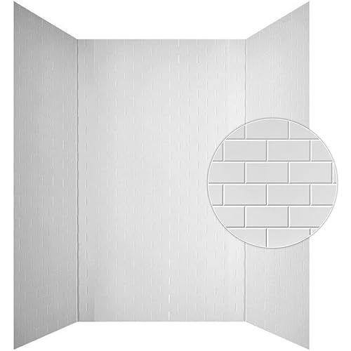 133-WT-SUB-KIT Subway Tub and Shower Wall Panels Surround, Gloss White, 96 Square Feet