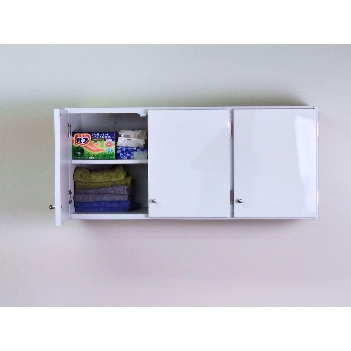 Amazon.co.jp: 鏡面扉 吊り戸棚 幅90L(奥行30) ホワイト SR