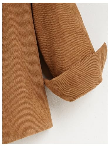 Verdusa Boy's Corduroy Shirt Embroidered Long Sleeve Lapel Collar Button Down Shirts4