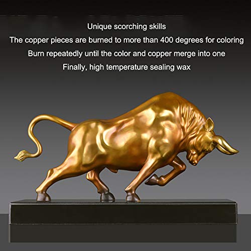 Ffyugo Office Bronze Bull Sculpture Decoration, Home Furnishing Crafts, Cow Doll Handmade Art Home Desktop, Struggle, Open Up And Inspiring,S #TOP4
