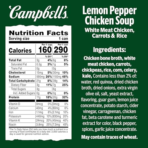 Image of Campbell's Protein Lemon Pepper Chicken Soup, 16.1 oz