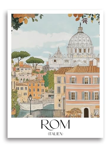Poster Basilique Saint-Pierre Rome Italie motif de villes tableau mural A2 A1
