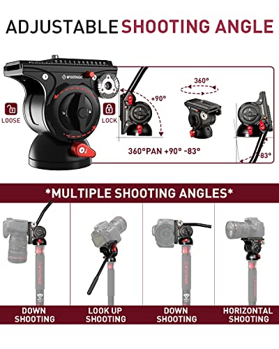 Image of IFOOTAGE Komodo K5S Camera Head - Aluminum Fluid Head with Quick Release Plate, Lightweight Camera Head for DSLR, Camcorder, Mirrorless - Compatible with Tripod & Monopod (K5S)