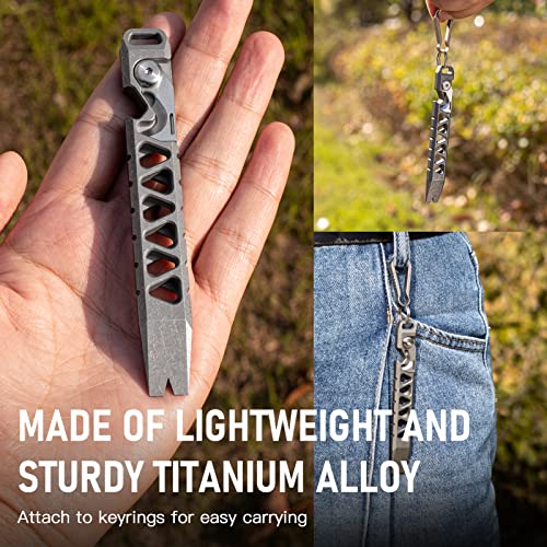 Tisur Titanium Edc Pry Bar, Keychain Multitool Tool, Pocket Tool Pry Bar Bottle Opener Keychain Outdoor Tool, Titanium Key Chain For Men #TOP3