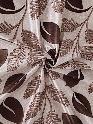 Image of Cortina Polyester Floral Grommet Eyelet Window Curtain, 5 Feet, Brown, Pack of 1, Blackout