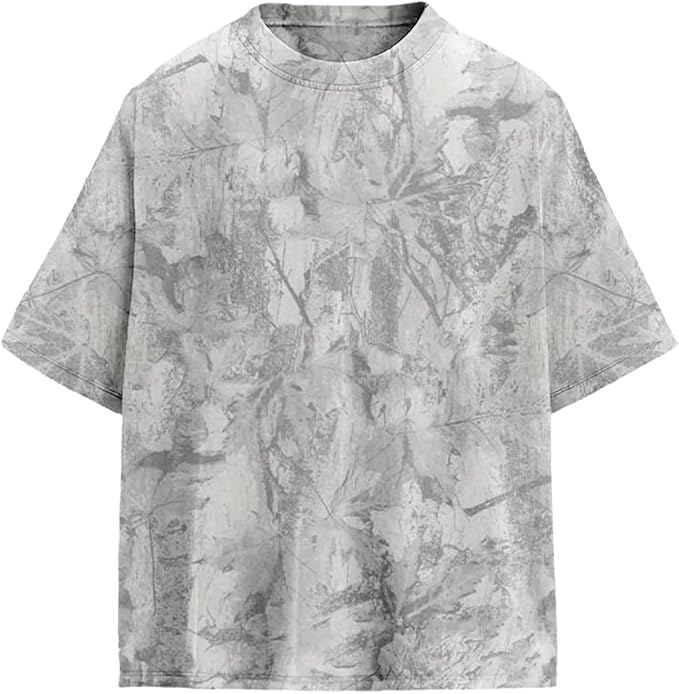 Kids Camo T-Shirt - Comfortable Unisex Maple Leaf T Shirts Outdoor Camouflage Short Sleeve Crew Neck Tee Shirt