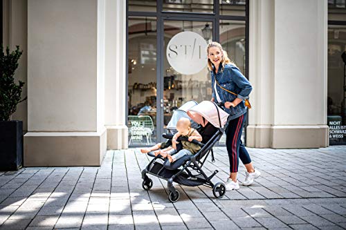 Hauck Double Pushchair Swift X Duo, Lightweigt, One Handed Folding, Fully Reclining, Extra Large Shopping Basket, Compact Fold, Diverse Sun Canopies Separately Available (Black)