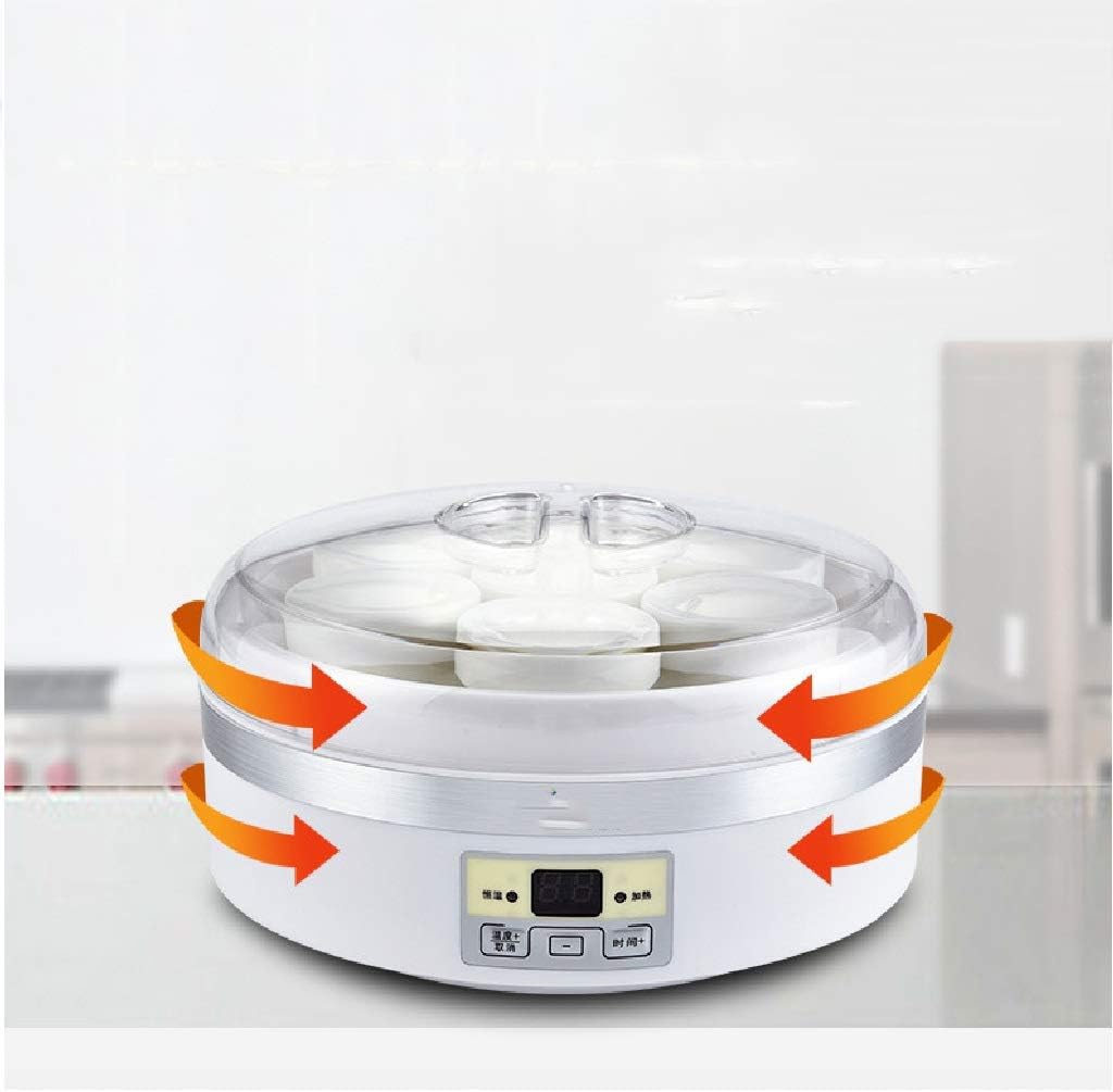 Multi-Functional Yogurt Maker - Automatic Digital Yogurt Maker with 4 Ceramic Cups, Stainless Steel Design for Home Use